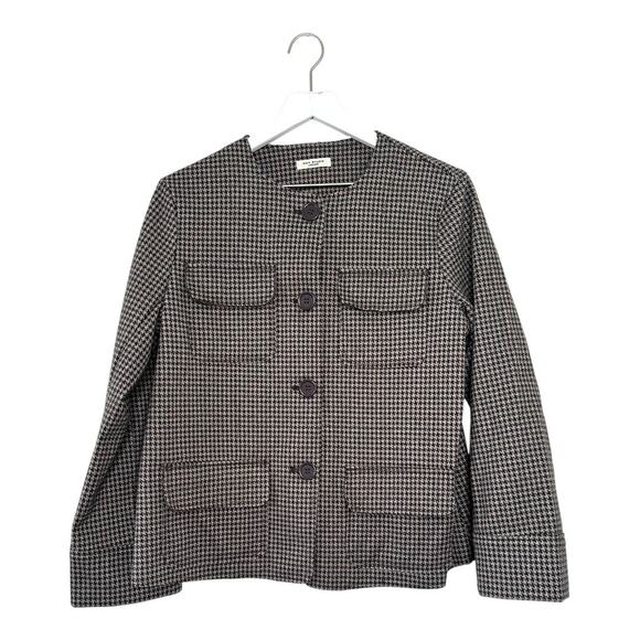 Max Studio London Houndstooth Button Front Jacket Black White Size Small - Picture 1 of 8
